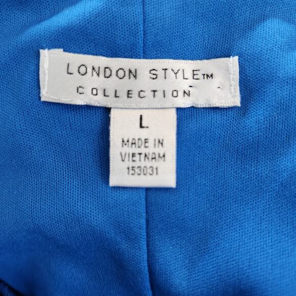 London Style Women's Sleeveless Blue Eyelet Dress Size Large - Picture 7 of 7